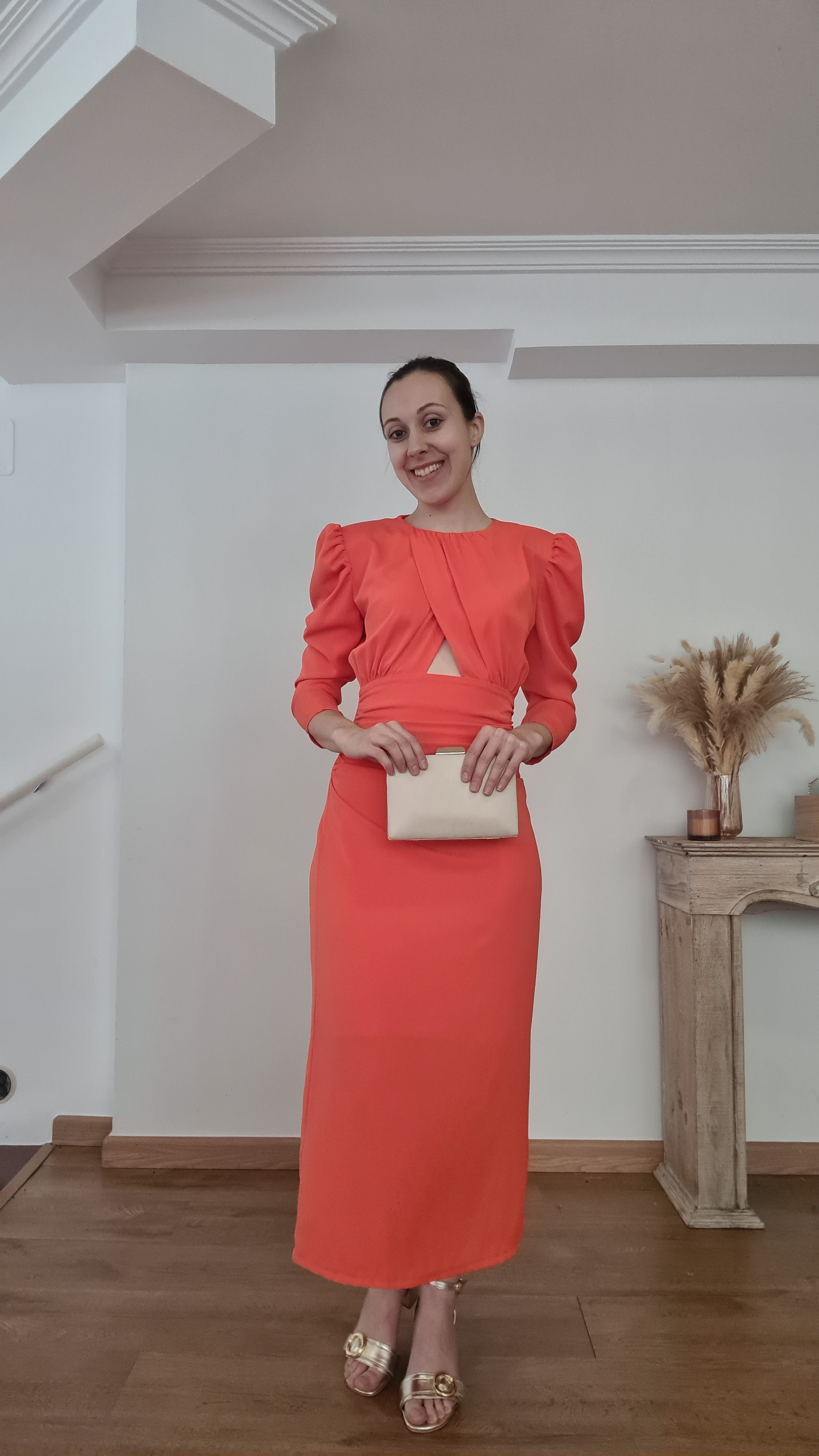 Vestido Naranja Abertura