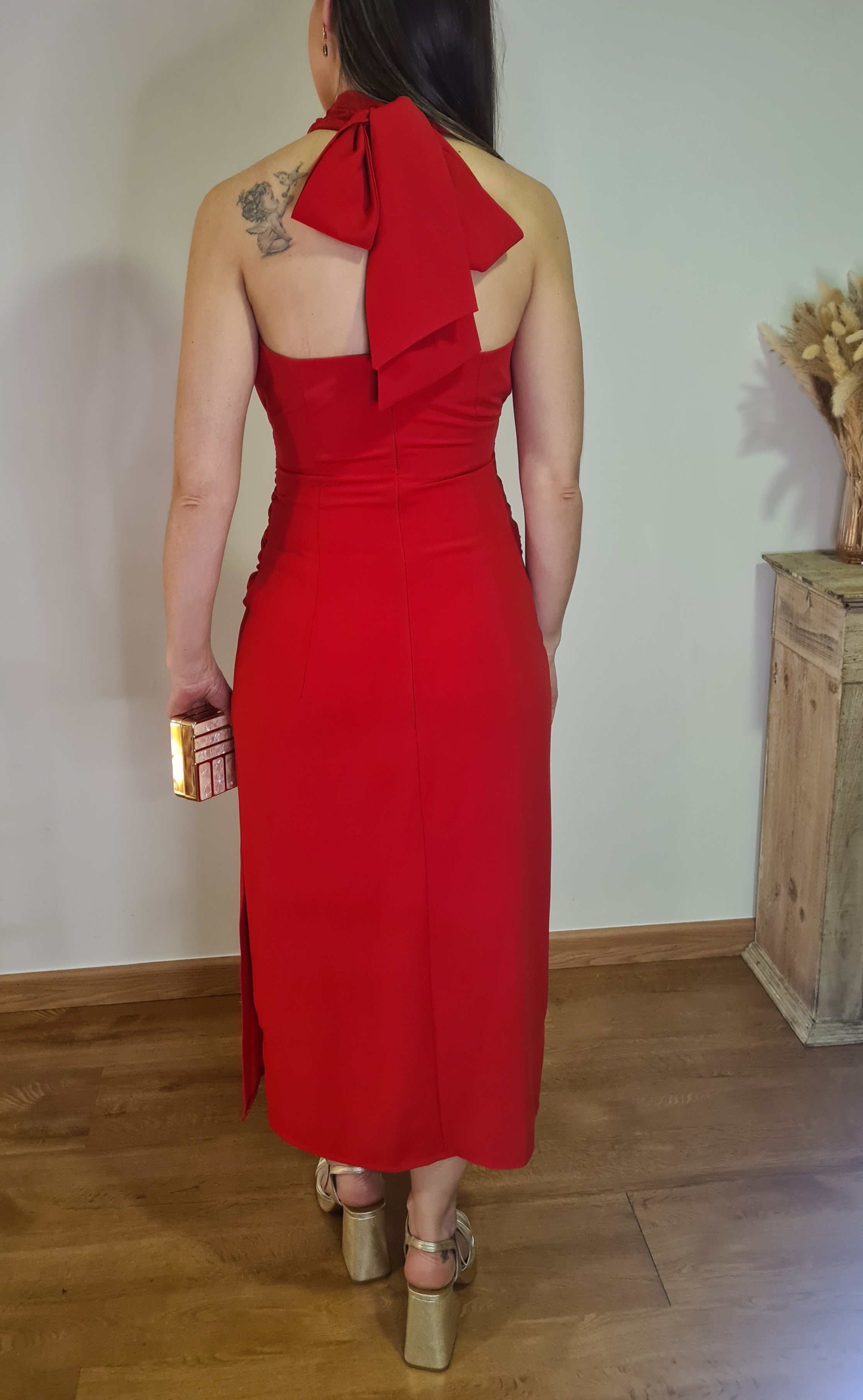 Vestido Cuello Halter Rojo