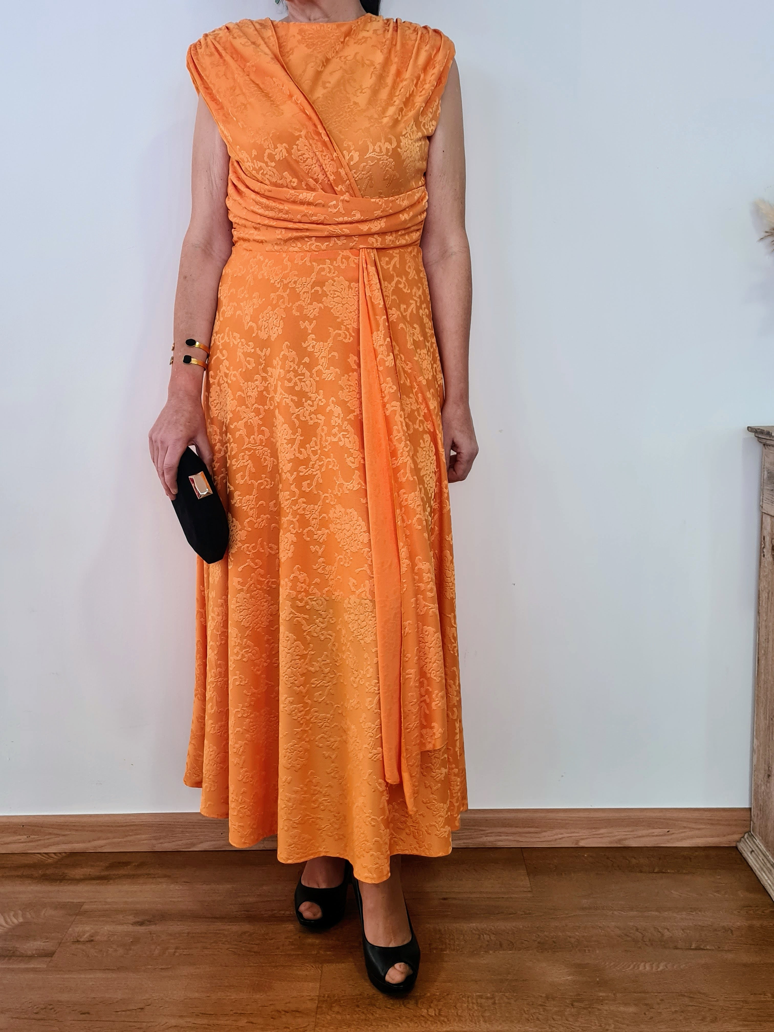 Vestido Jacquard Escote Espalda