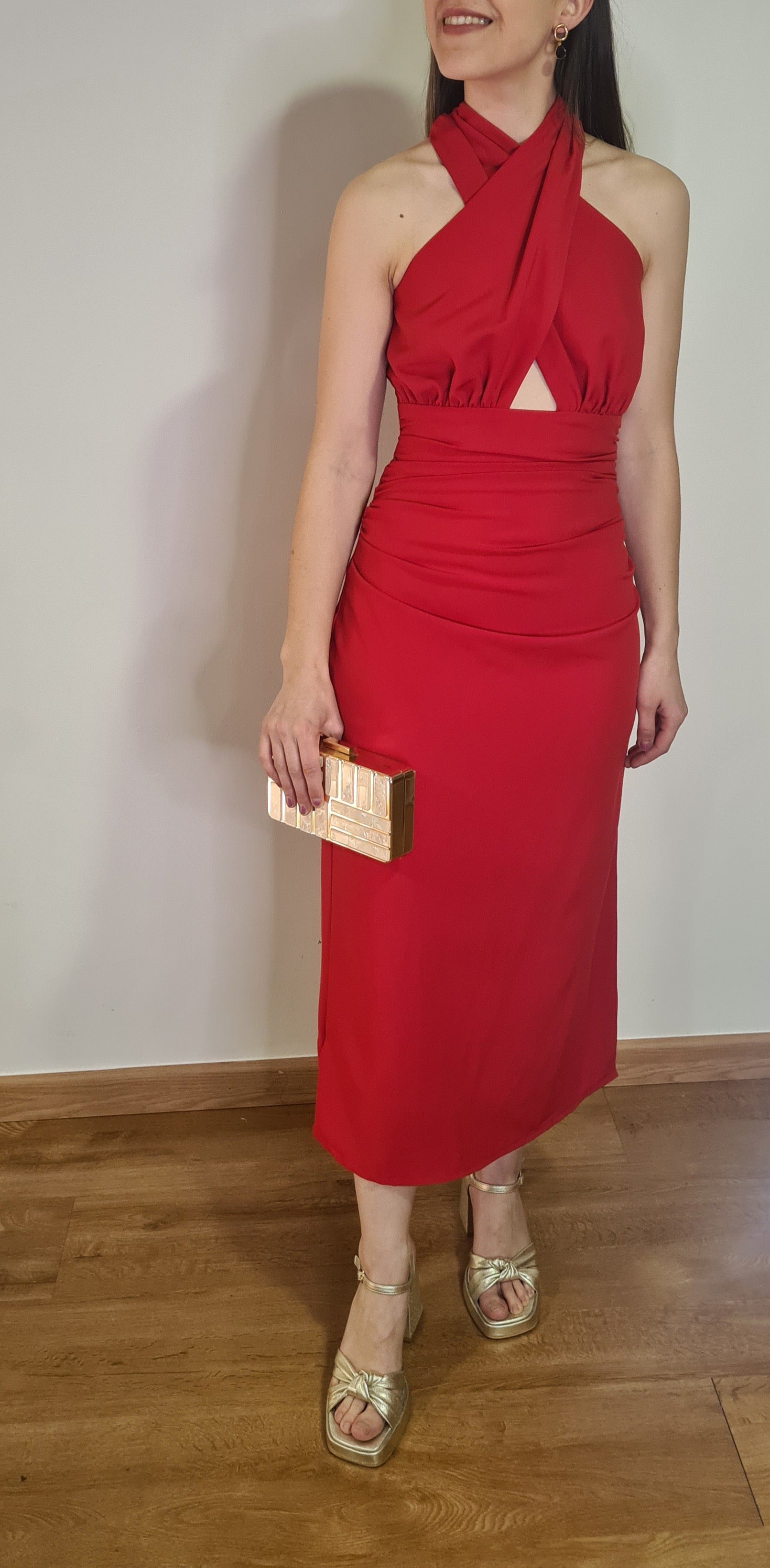 Vestido Cuello Halter Rojo