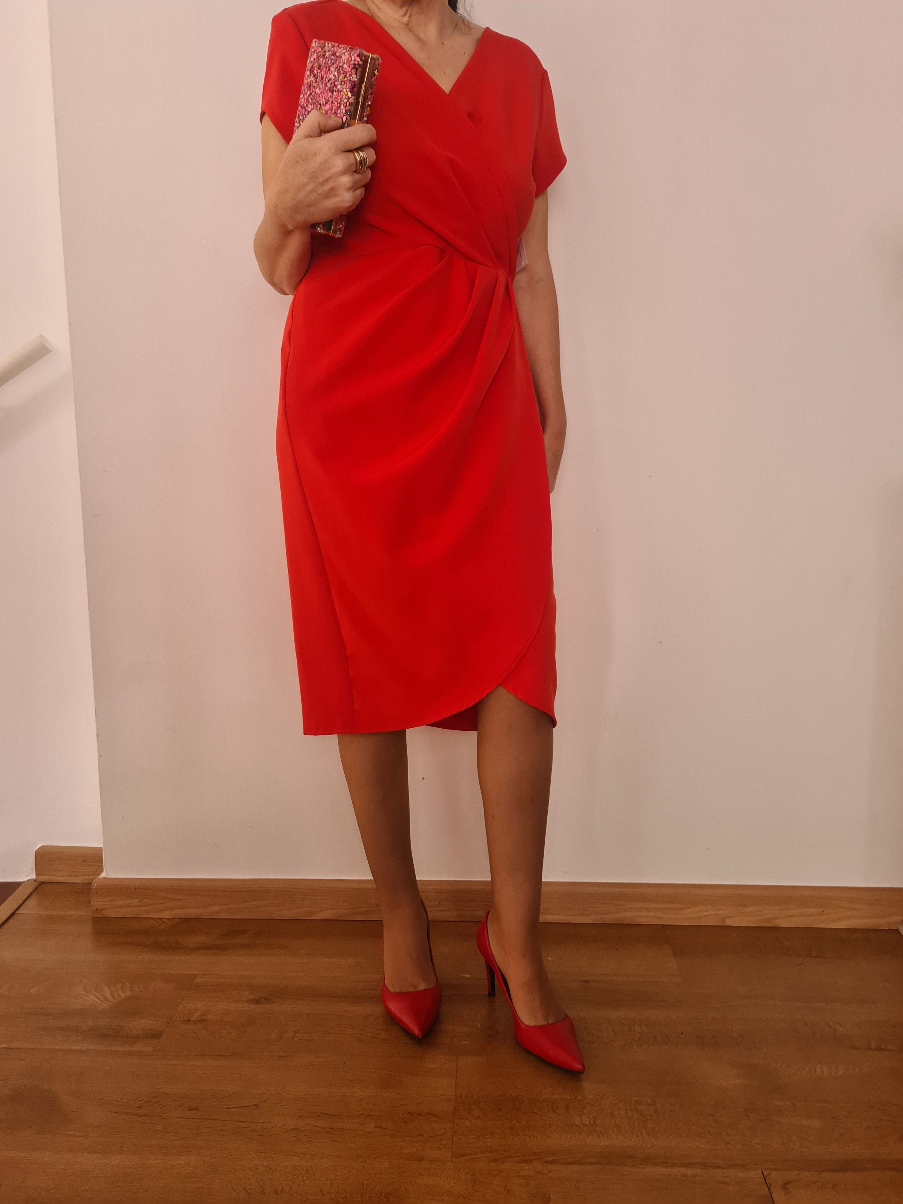 Vestido Rojo M/C S/Flecos