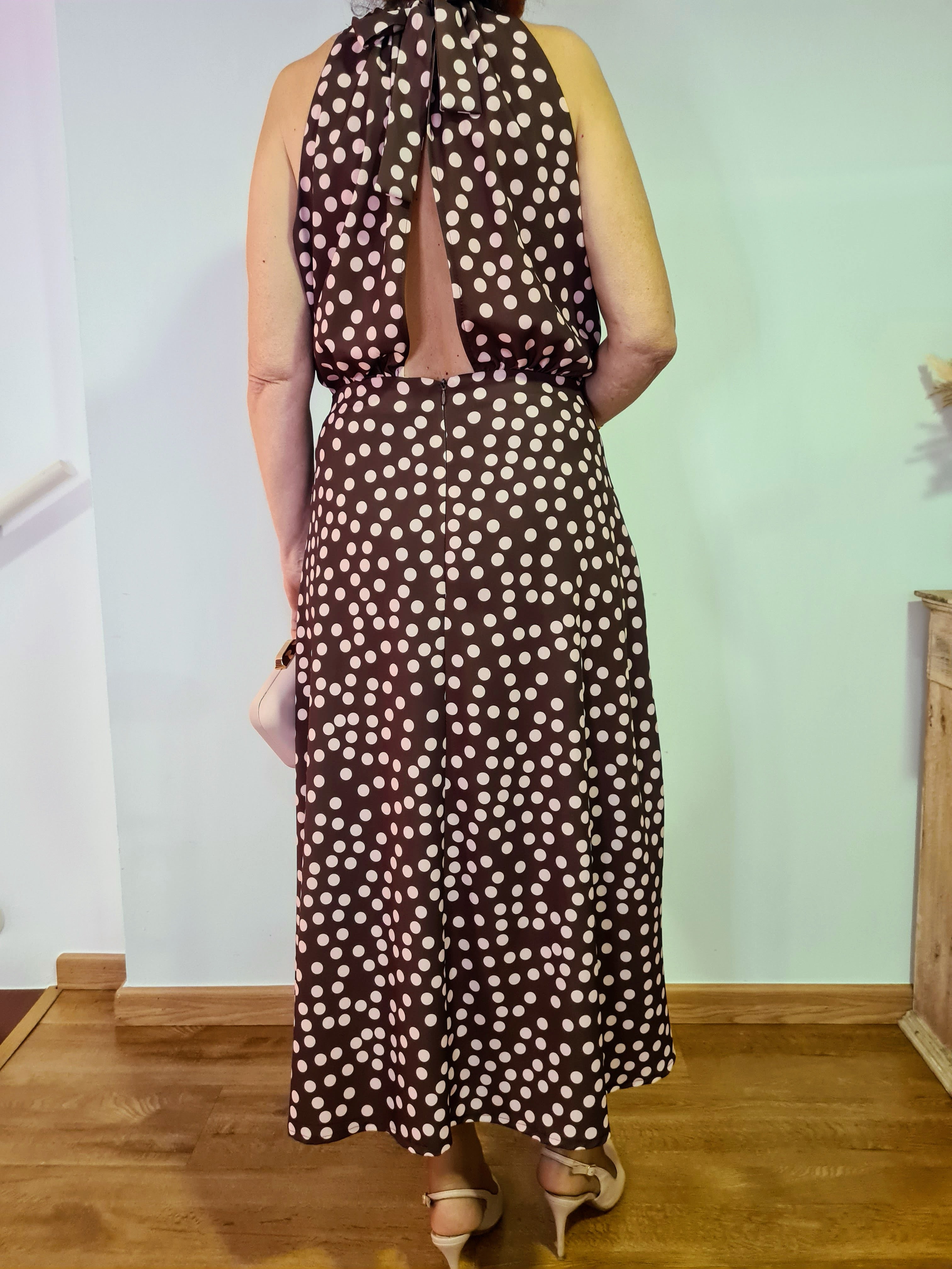 Vestido Topos Marron