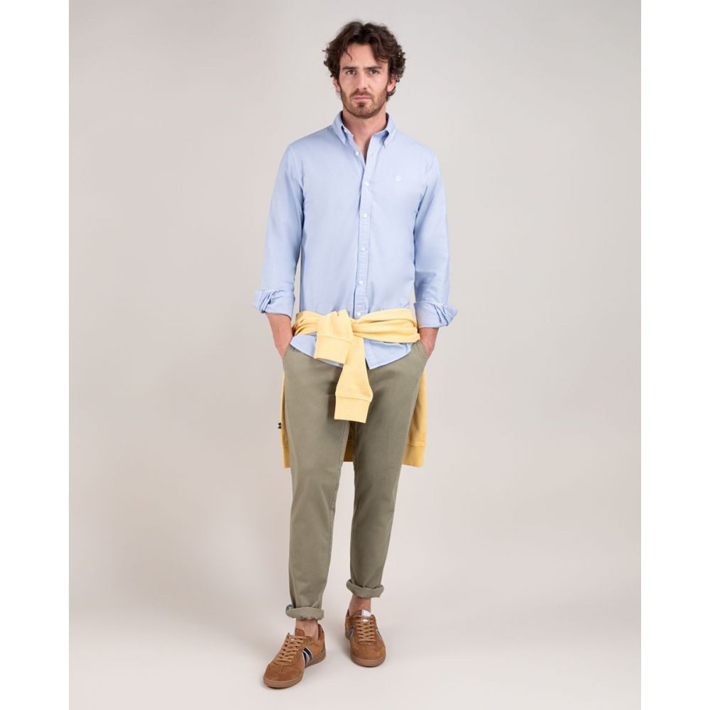 Camisa Garment Dyed Celeste