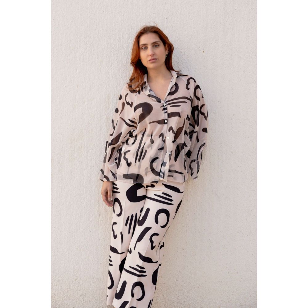 Blusa Kaki Estampada