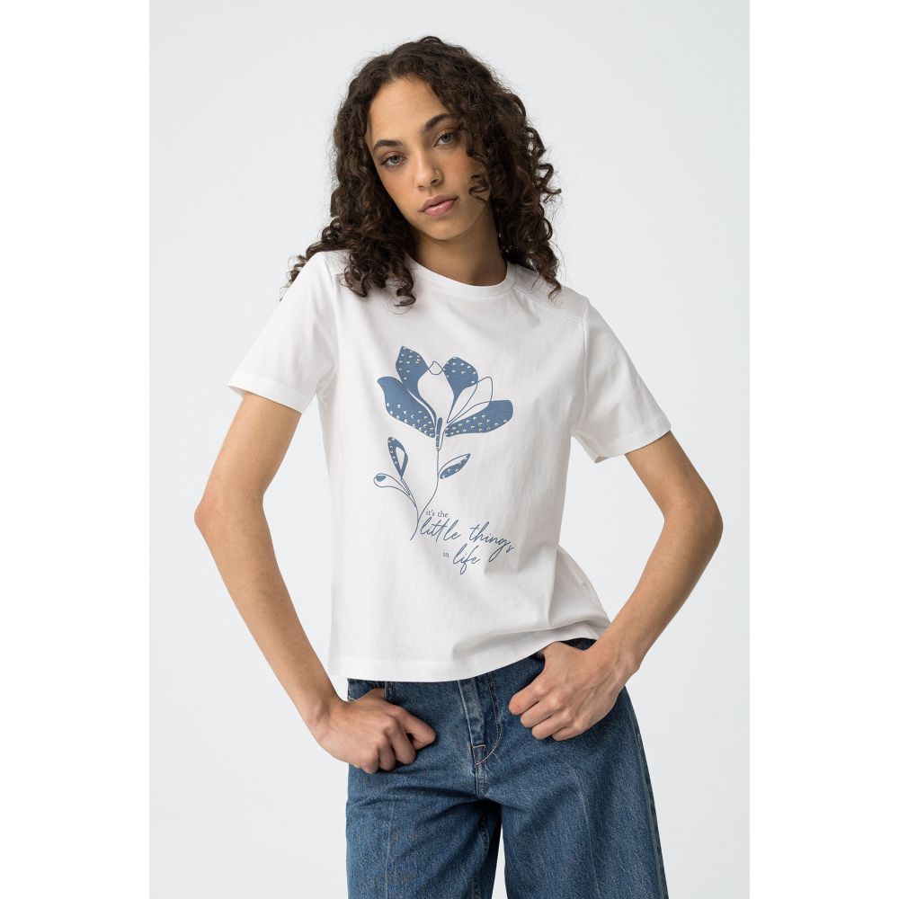 Camiseta Blanca Flora