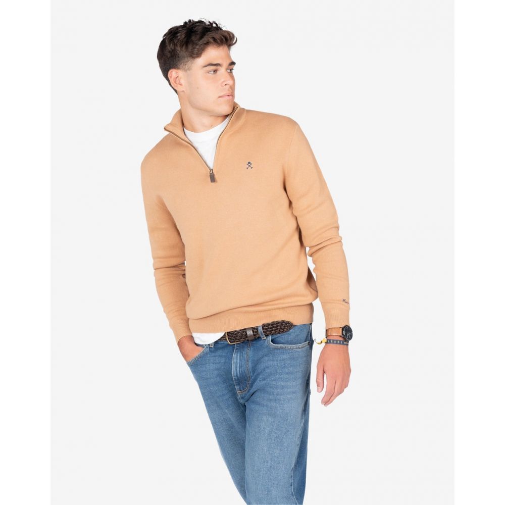 Jersey Icon Zipper Camel