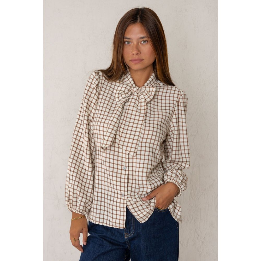 Camisa Carlota Cuadros Teja