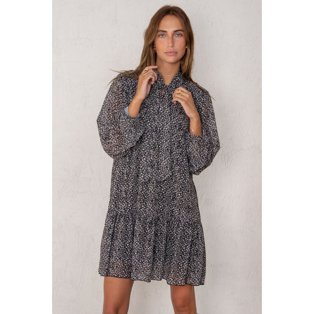 Vestido Cayetana Flores Negro