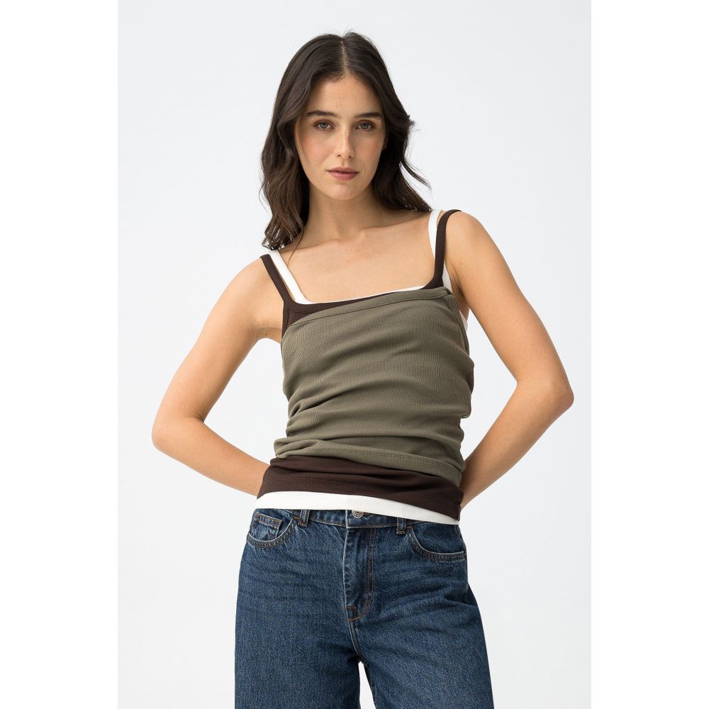 Top Marron Olive