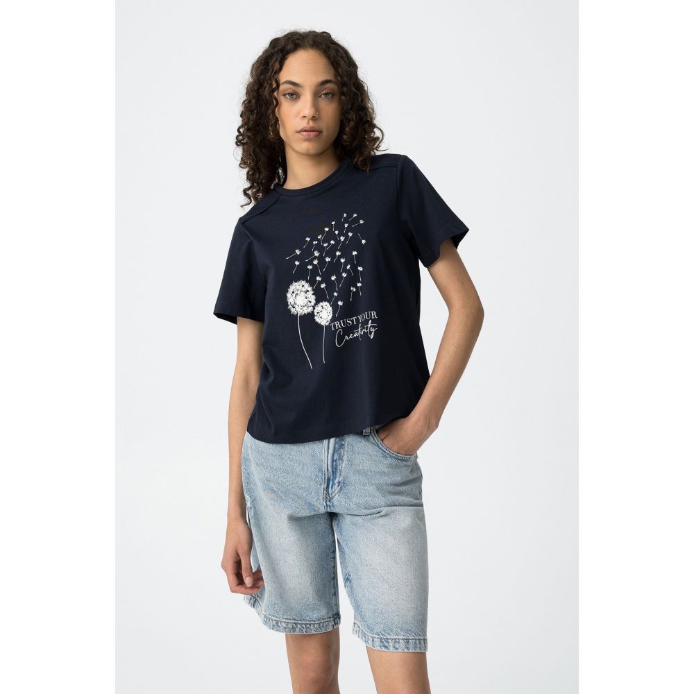 Camiseta Azul Flora