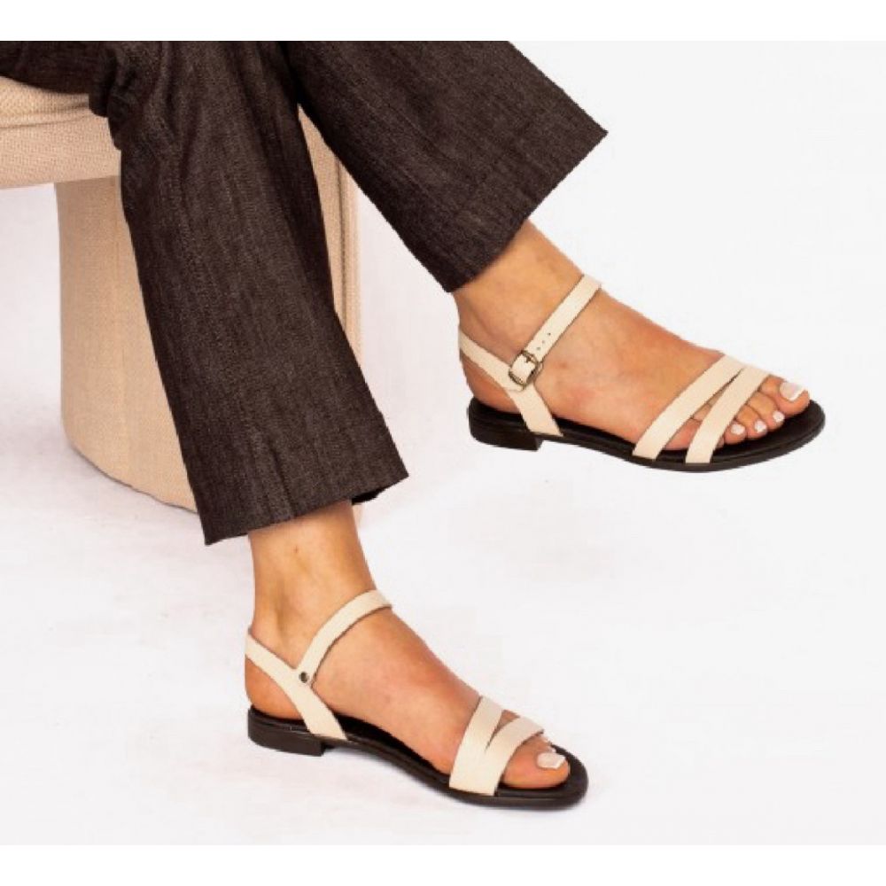 Sandalia d strap beige