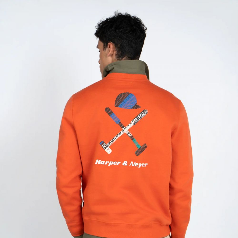 Sudadera Naranja Crew-Neck Revline