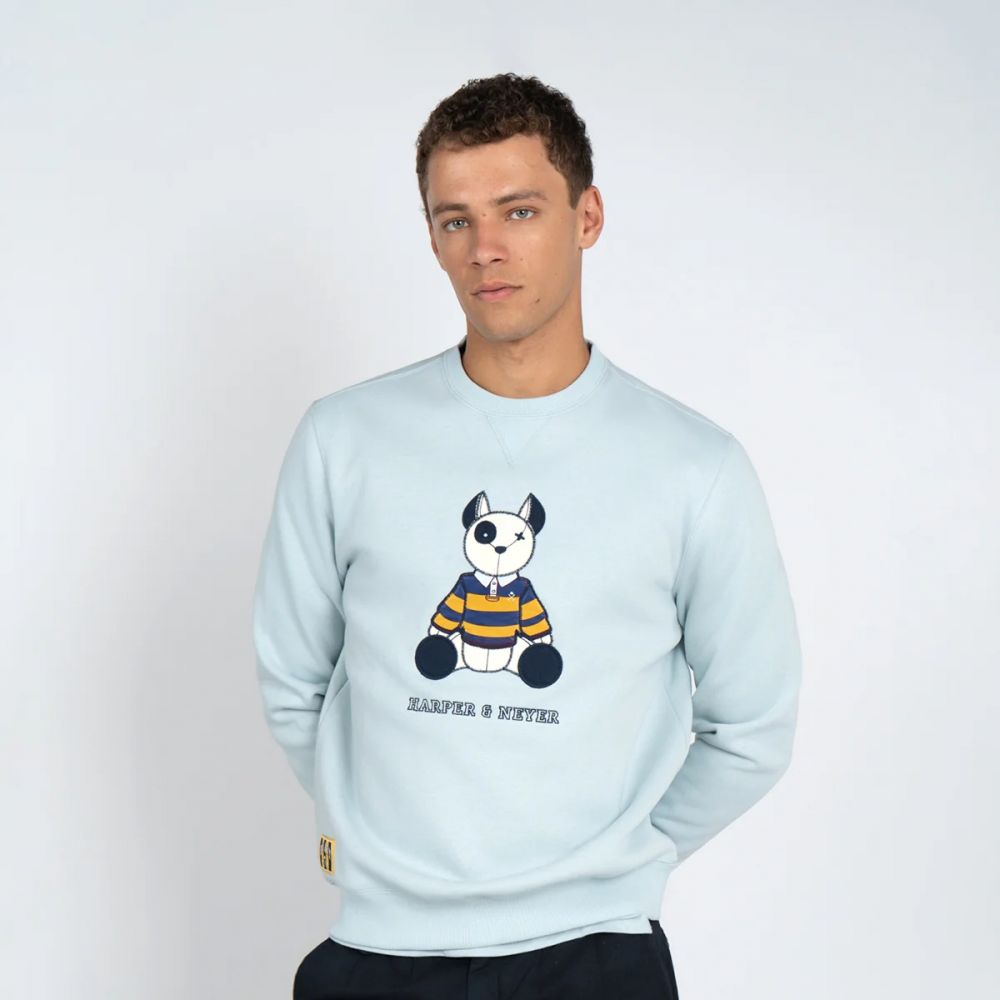 Sudadera Azul Crew-Neck Teddy